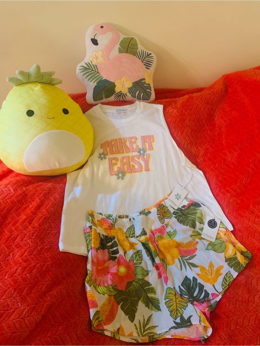 PJ Salvage In The Tropics Loungewear 2 Piece Set Large Tropical Floral PJ Set